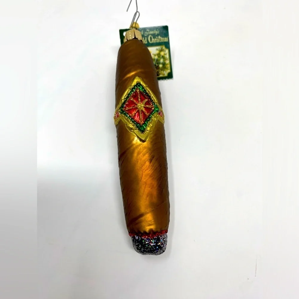 NEW - Cigar Shaped Holiday Ornament